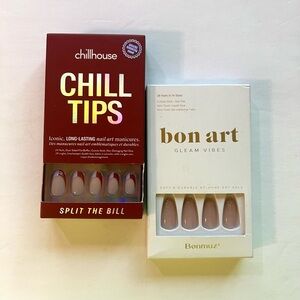 Anthropologie Chillhouse Chill Tips and Bonmuz Bon Art Nail Sets duo French